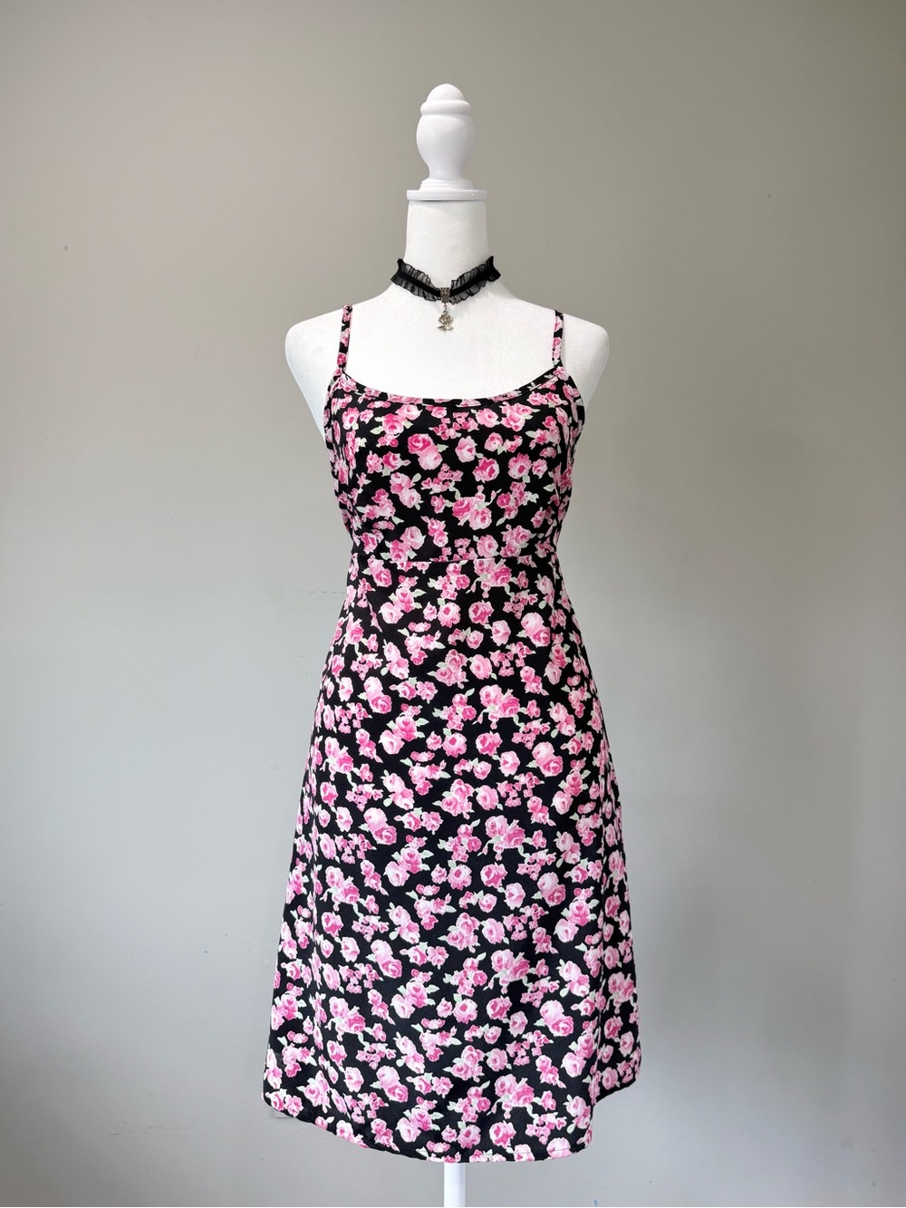 Vintage Y2K No Boundaries Floral Pink & Black Dress